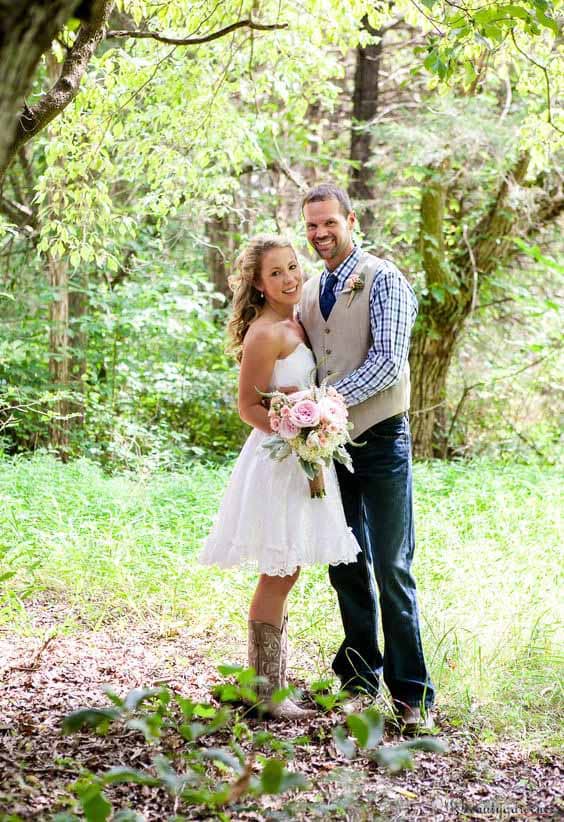 high low wedding dresses with cowboy boots