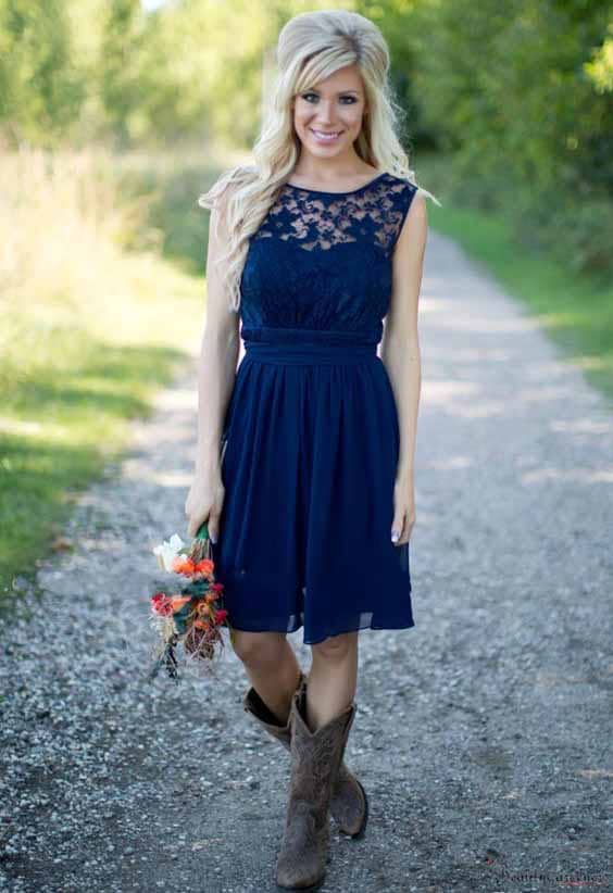 short country wedding dresses with boots